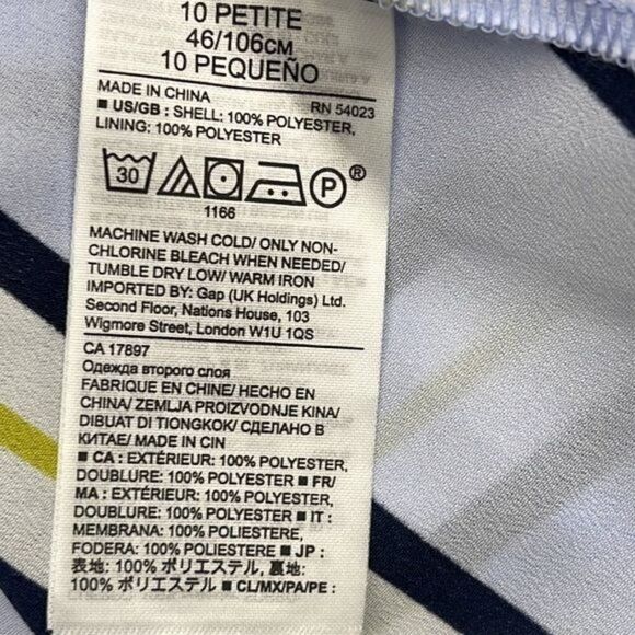 Banana Republic Striped Spaghetti Strap Shift Dress Size 10 P - Picture 11 of 12